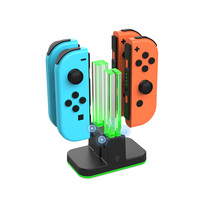 Station de charge pour manettes de jeu avec base lumineuse RGB, support de charge de bureau pour manettes de jeu