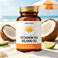 Capsules de Vitamine D3 OEM/ODM, Emballage Personnalisé, Compléments Alimentaires pour Adultes, Marque Privée, Direct Usine