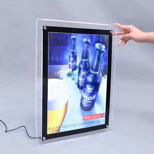 <span class=keywords><strong>Cadre</strong></span> acrylique LED publicitaire ultra-mince rétroéclairé en verre brillant cristal vitrine affiche <span class=keywords><strong>cadre</strong></span> A1-A4 - Product Image 1