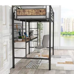 Cama Alta de Acero Premium con Escritorio, Diseño Moderno que Ahorra Espacio, Cama Alta para Adultos, Estructura Metálica Resistente, Fabricante de Camas - Product Image 2