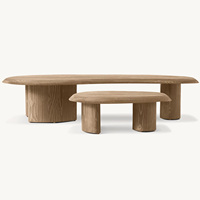 Rhohohill Ensembles de tables basses gigognes de salon de haute qualité de style moderne personnalisé Table à thé longue rétro en orme de recyclage