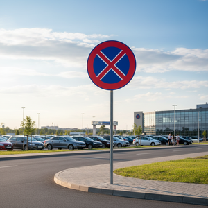 Señal Reflectante de Seguridad Vial para Uso en Exteriores, Prohibido el Estacionamiento y el Detén en la Carretera (Triángulo) - Product Image 3