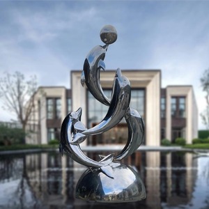 Statue métallique abstraite W37 Nuage abstrait de grande taille pour centre de vente immobilière, décoration artistique paysagère extérieure - Product Image 4