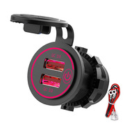 Chargeur de voiture OLIVER 12-24V pour voiture, yacht et camping-car, avec interrupteur tactile, charge rapide QC 30 et double port USB