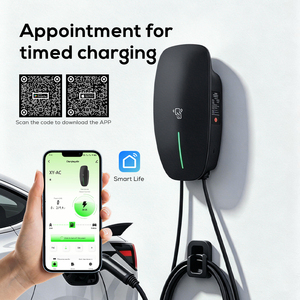 Borne de recharge murale pour véhicule électrique OVROD Type1, 32A monophasé, câble de 7 m, IP65, WiFi, Bluetooth, station de recharge domestique AC - Product Image 5