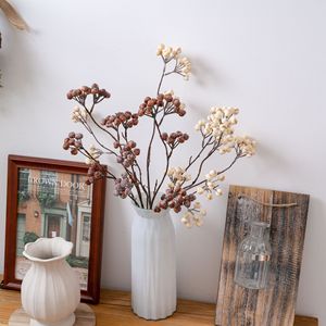 Melania Berry - Fruta de la Fortuna Artificial, Color Blanco Café, Espuma, Decoración para el Hogar, Ramo de Boda - Product Image 1