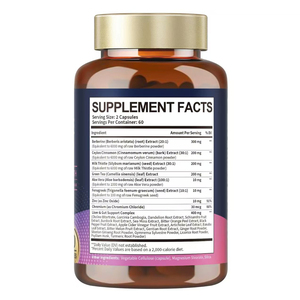 Cápsulas Detox para la Salud del Hígado y el Intestino, Suplemento de Berberina con Canela de Ceilán y Cardo Mariano, 27 en 1, Píldoras Herbales para la Pérdida de Peso - Product Image 3