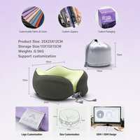 Ensemble de voyage 3-en-1 OEM/ODM en gros : Masque rafraîchissant, repose-nuque et oreiller de voyage portable en mousse à mémoire de forme en U pour avion