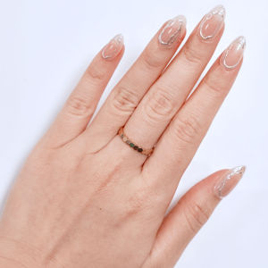 Uñas Postizas de Gel ABS con Estampado Dorado, Diseño Abstracto Metálico, Línea Cromada, Almendradas Medianas, Venta al por Mayor - Product Image 1