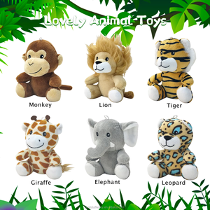 Giocattoli Songshan all'ingrosso peluche leone tigre giraffa elefante 12cm bambola animale antistress farcito peluche portachiavi - Product Image 2