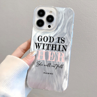 Coque de téléphone portable en PC style classique avec motif en soie argentée et impression de lettres noires pour iPhone 11 12 13 14 15 16 17 Pro Max Air