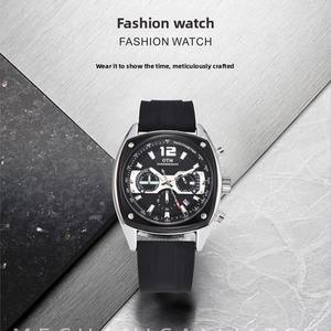 Orologio Multi-funzionale al quarzo da uomo con Logo personalizzabile, impermeabile e luminoso, con cinturino in Silicone e quadrante grande 45mm. - Product Image 3