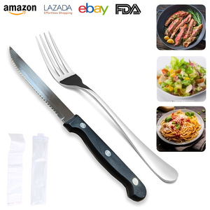 Juego de Cubiertos de Acero Inoxidable para Supermercado, 2 Piezas, Cuchillo y Tenedor para Carne, con Caja de Regalo - Product Image 1