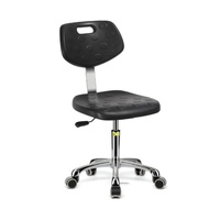 Chaise personnalisée PU ESD pour salle blanche avec dossier Tabouret de sécurité en acier inoxydable pour laboratoire industriel