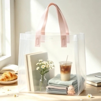 Sac fourre-tout transparent en plastique imperméable pour le transport à la main, idéal pour la vente en usine