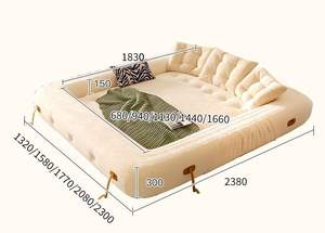 سرير سرير قابل للسحب سرير أريكة على شكل لتر شقة كوين - Product Image 3