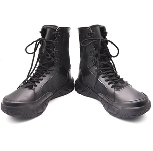 Botas de Combate TSB01 Definite de Verano, Ligeras, Color Marrón Oscuro, Cuero Vacuno, Botas de Combate Transpirables de Gamuza Negra, Botas Tácticas - Product Image 4