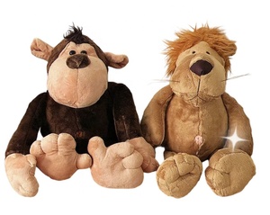 Jouets en peluche personnalisés sur <span class=keywords><strong>le</strong></span> thème de la jungle et de la forêt : <span class=keywords><strong>Lion</strong></span>, Licorne, Raton laveur, Girafe, Éléphant, Vache, Zèbre, Tigre – Coussins et poupées en peluche - Product Image 5