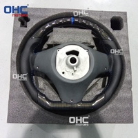 Setir Mobil USA Stock Red/Blue Line Hydro Dip Carbon Fiber M Sport untuk BMW E90 E93 328i 335i Manual E92 M3 Tanpa Paddle