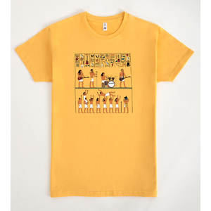 T-shirt Ancient Rock, design jaune, style égyptien, thème musical, unisexe, taille adulte M - Product Image 1