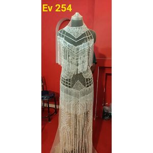 Tissu en filet brodé de perles pour femmes, panneaux avant et arrière personnalisés pour mariage et fête, vêtements indiens et pakistanais, plusieurs couleurs, Rana - Product Image 6