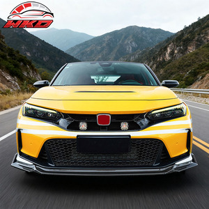 Front Bumper Lip Fits For Civic FL5 2023-2025 Type R Hatchback AK ABS Carbon Fiber Print High Quality Auto <b>Parts</b> Body Kit - Product Image 3