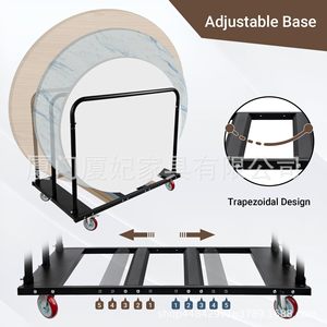<b>Adjustable</b> Base <b>Table</b> Cart With Polyurethane Swivel Wheels For Warehouse Logistics Transport - Product Image 1