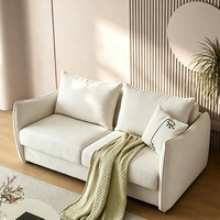 Sofá Cama Plegable Moderno para Sala de Estar, Sofá Seccional de 2 Plazas con Futón Extraíble, Sofá Cama Convertible Reclinable de Tela de Lujo con Colchón
