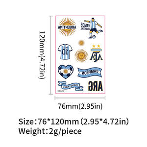 Autocollants Tatouages Coupe du Monde 2026 - Ultra-légers et Faciles <span class=keywords><strong>à</strong></span> Appliquer pour les Fans Nomades (Portugal/Uruguay) - Product Image 2