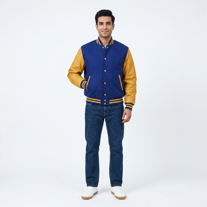 Custom Printing Stand Collar Front Logo Breathable <b>Long</b> Sleeve <b>Men's</b> Baseball Varsity <b>Jacket</b> High Quality Winter - Product Image 1