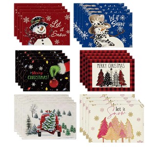Tovagliette Quadrate in Lino Intrecciato Personalizzabili con Stampa Tradizionale, Design Natalizio 'Let IT Snow Merry Christmas' per E-commerce Transfrontaliero - Product Image 3