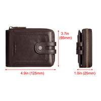 Dompet Pendek Pria RFID ODM/OEM 100% Kulit Asli dengan Kantong Koin Ber-resleting, Logo Dapat Disesuaikan, Tempat Kartu