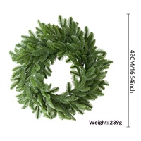 Guirlande de Noël artificielle de style pastoral en plastique, aiguilles de pin vertes, décoration murale pour la maison, 30cm-100cm