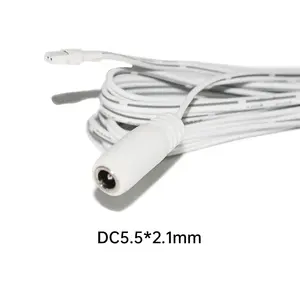 5521 Dc Female sensor white 5.5mm X 2.1mm Dc Power Extension Cord Fit for car purifier and desk lamp