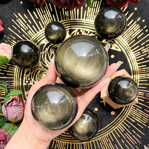 Sphère <span class=keywords><strong>d</strong></span>'obsidienne chatoyante naturelle or et <span class=keywords><strong>argent</strong></span>, boule de cristal <span class=keywords><strong>d</strong></span>'obsidienne chatoyante, sphère de <span class=keywords><strong>pierre</strong></span> précieuse de guérison pour la <span class=keywords><strong>d</strong></span>écoration intérieure - Product Image 1