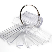 Nuancier carré court TSZS en acrylique transparent pour vernis à ongles, avec anneau métallique, outil pour ongles, vente en gros