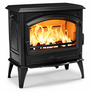 Poêle à bois élégant en fonte avec porte en verre-pour des intérieurs de maison confortables - Product Image 2