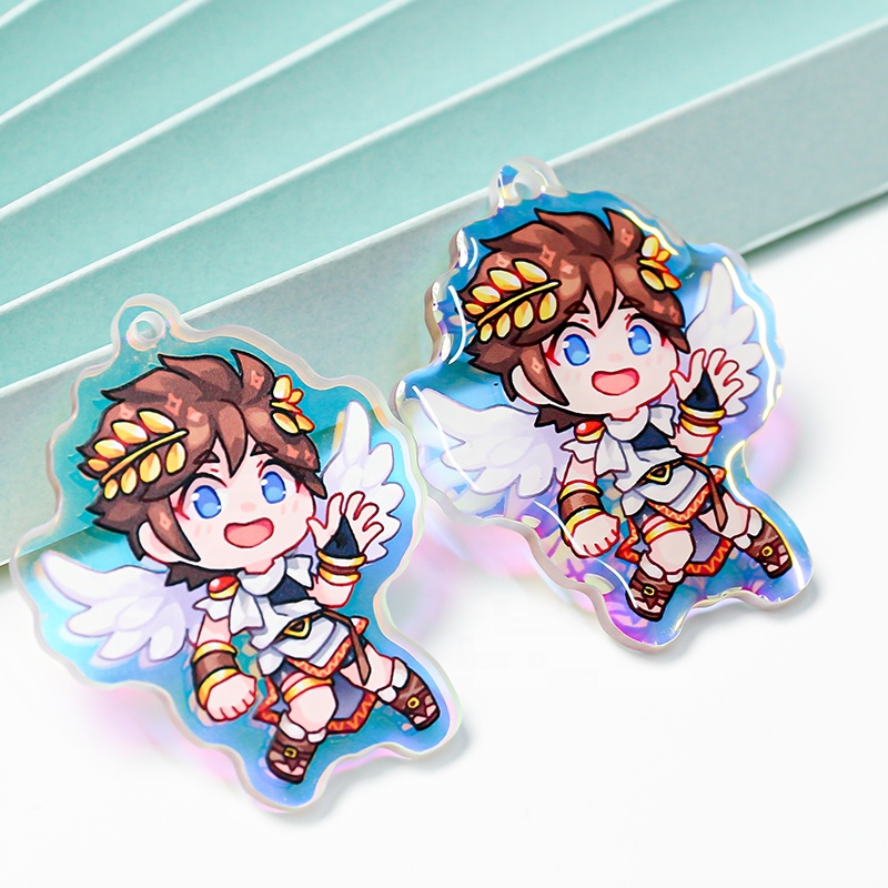 Juno Sáng Tạo Ba Chiều Kính Vỡ Holo Sao Anime Long Lanh Epoxy Keychain Tùy Chỉnh Acrylic Quyến Rũ