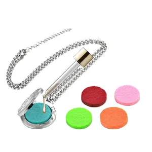 Custom Aromatherapy Essential Oil Diffuser Necklace 316L Stainless Steel Locket Pendant With Chain