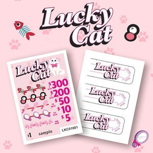 Billets de jeu personnalisés à motif chat, découpés à la forme, avec 3 fenêtres, languette à tirer instantanée, conception gratuite et impression numérique couleur intégrale - Product Image 4