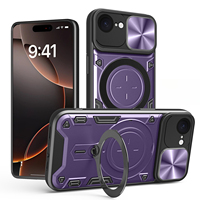 Nouvelle Coque de Téléphone Magnétique Tendance avec Support pour iPhone 16E, Protection Antichoc de l'Objectif, Vente en Gros Directe Usine Transfrontalière