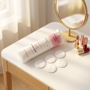 Tampons de coton non tissés ronds à 3 couches, tampons démaquillants doux jetables pour le soin de la peau et le tonique facial, 100 pièces - Product Image 3