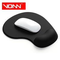 VONN Pure Color Lightweight Rubber Mouse Pad with Gel Wrist Rest Non-Slip Design for PC Users Office Workers in Stock