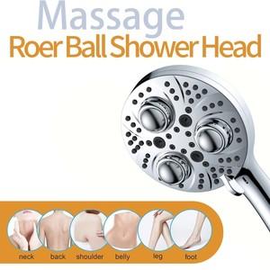Pommeau de douche à main filtrant 15 étapes en ABS chromé avec <span class=keywords><strong>brosse</strong></span> de massage, 10 jets haute pression <span class=keywords><strong>pour</strong></span> le soin de la peau et des cheveux - Product Image 5