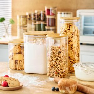 280ML Glass Square <b>Spice</b> <b>Jars</b> Empty Storage Containers Airtight Pressed Lid Eco-Friendly Freshness Preservation Kitchen - Product Image 5