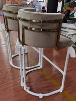 Vente en gros de tabouret haut de bar élégant et confortable à structure métallique de luxe et moderne avec dossier