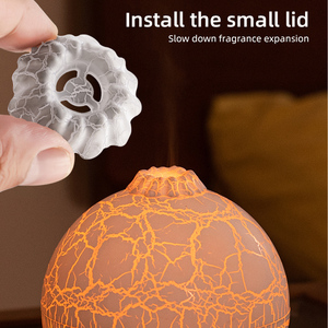 7 màu LED ánh sáng mini xách tay nứt <span class=keywords><strong>3D</strong></span> ngọn lửa không khí tạo độ ẩm máy lọc siêu âm núi lửa nứt hành tinh khuếch tán hương thơm - Product Image 5