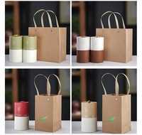 Boîte en carton ronde écologique, style chinois de luxe, ensemble d'emballage en tube de papier pour le stockage du thé