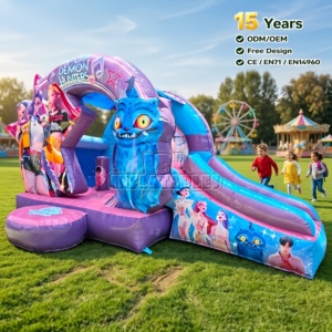 Castillo Inflable Comercial con Certificación CE, K-POP, de PVC de 0.55mm, con Tobogán, para Niños, para Alquiler - Product Image 2