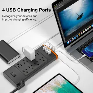 Abd elektrik uzatma prizi güç şeridi çoklu fiş uzatma soketi adaptörü ile 3 usb portu